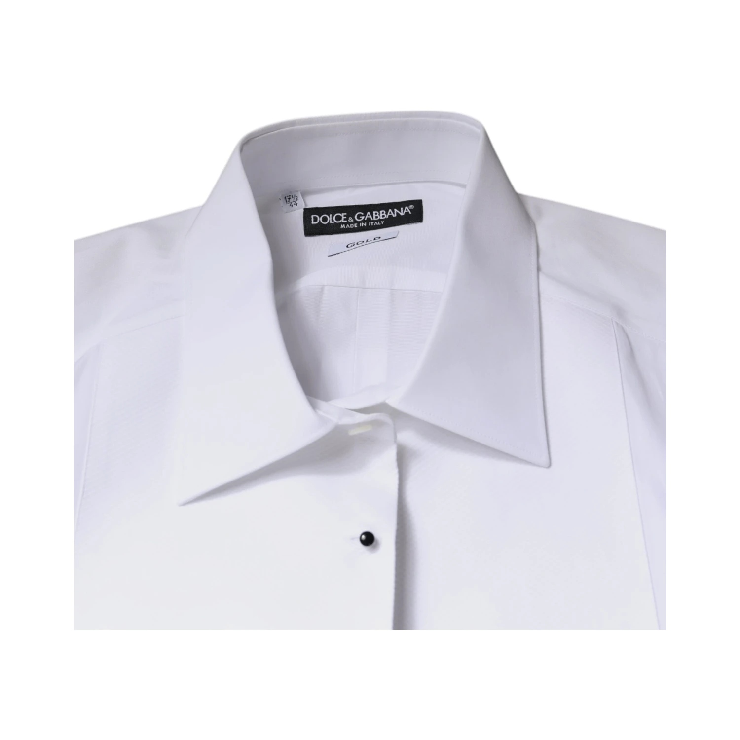 White Bib Cotton Poplin GOLD Formal Shirt