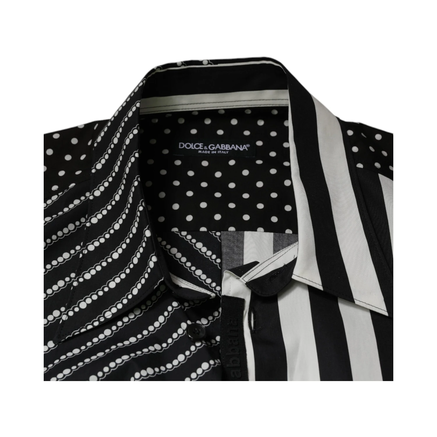 Black White Striped Button Down Casual Shirt