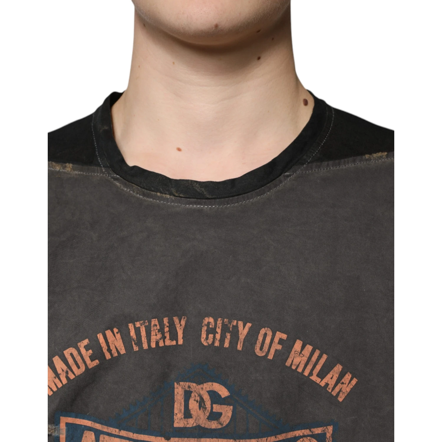 Brown Graphic Print Cotton Round Neck T-shirt