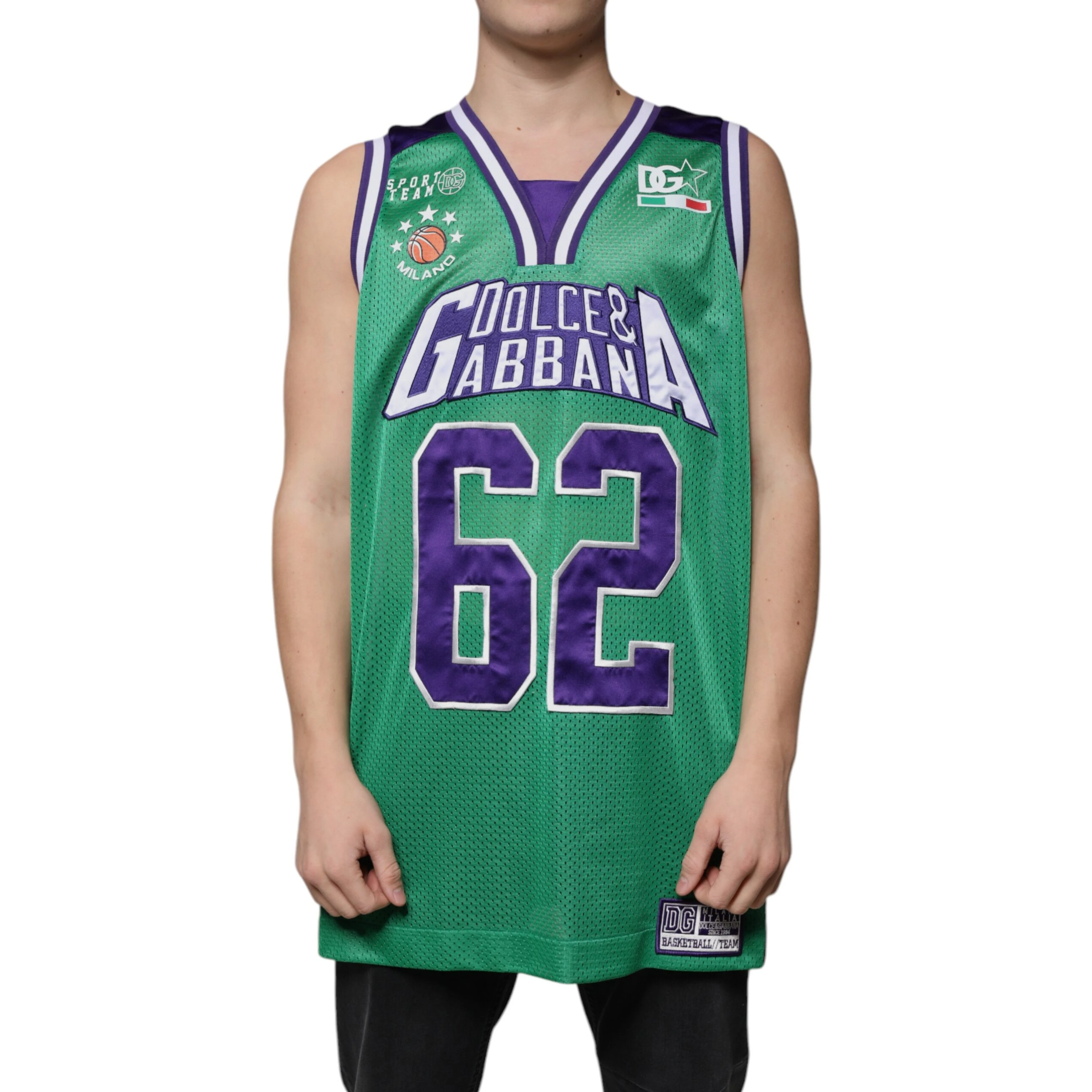 Green Polyester Jersey Sleeveless T-shirt