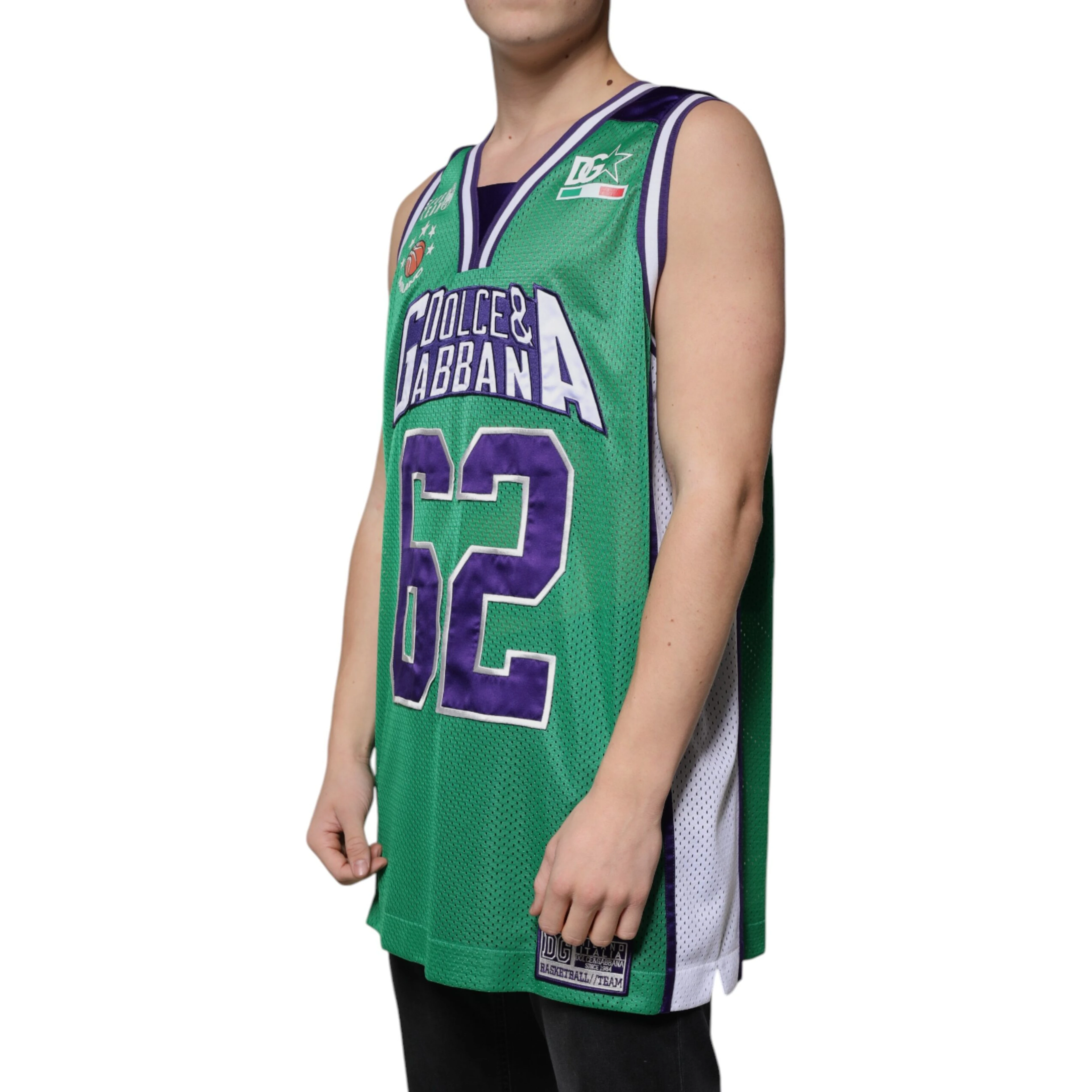 Green Polyester Jersey Sleeveless T-shirt