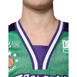 Green Polyester Jersey Sleeveless T-shirt