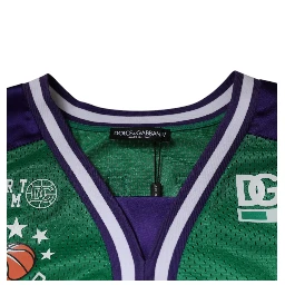 Green Polyester Jersey Sleeveless T-shirt