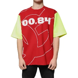 Multicolor Logo Cotton Men Crew Neck T-shirt