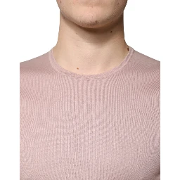 Brown Cotton Short Sleeves Round Neck T-shirt