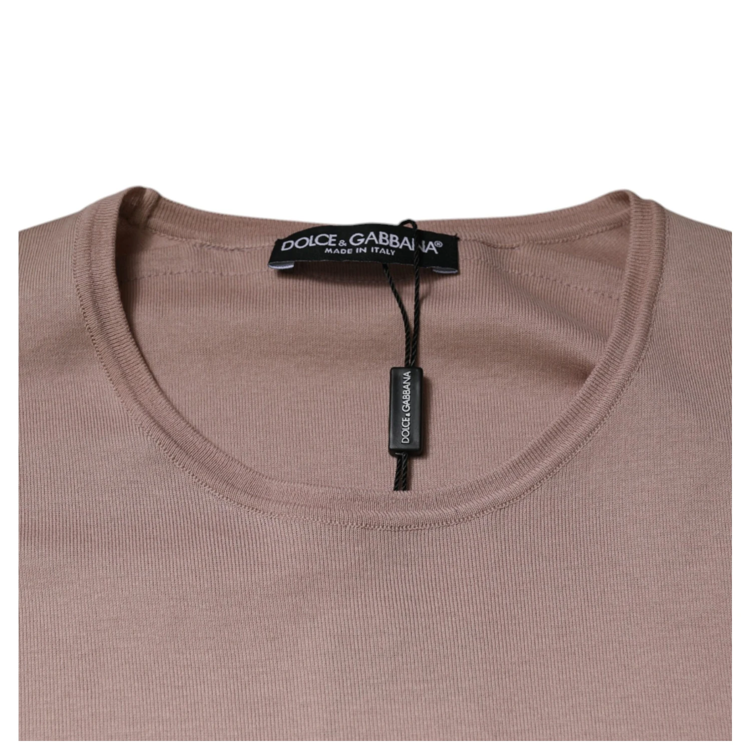 Brown Cotton Short Sleeves Round Neck T-shirt