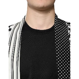 Black White Polka Dots Silk Men Casual Shirt