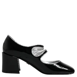 Black Patent Leather Crystal Mary Jane Pumps Shoes