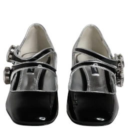 Black Patent Leather Crystal Mary Jane Pumps Shoes