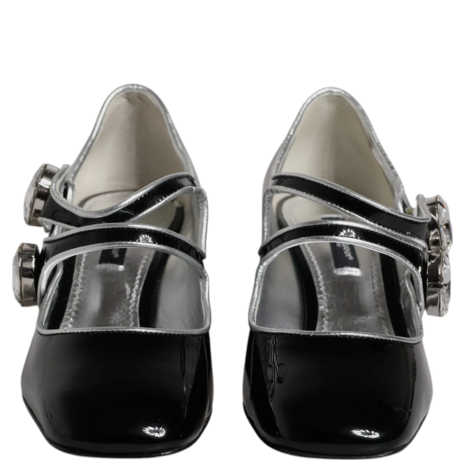Black Patent Leather Crystal Mary Jane Pumps Shoes