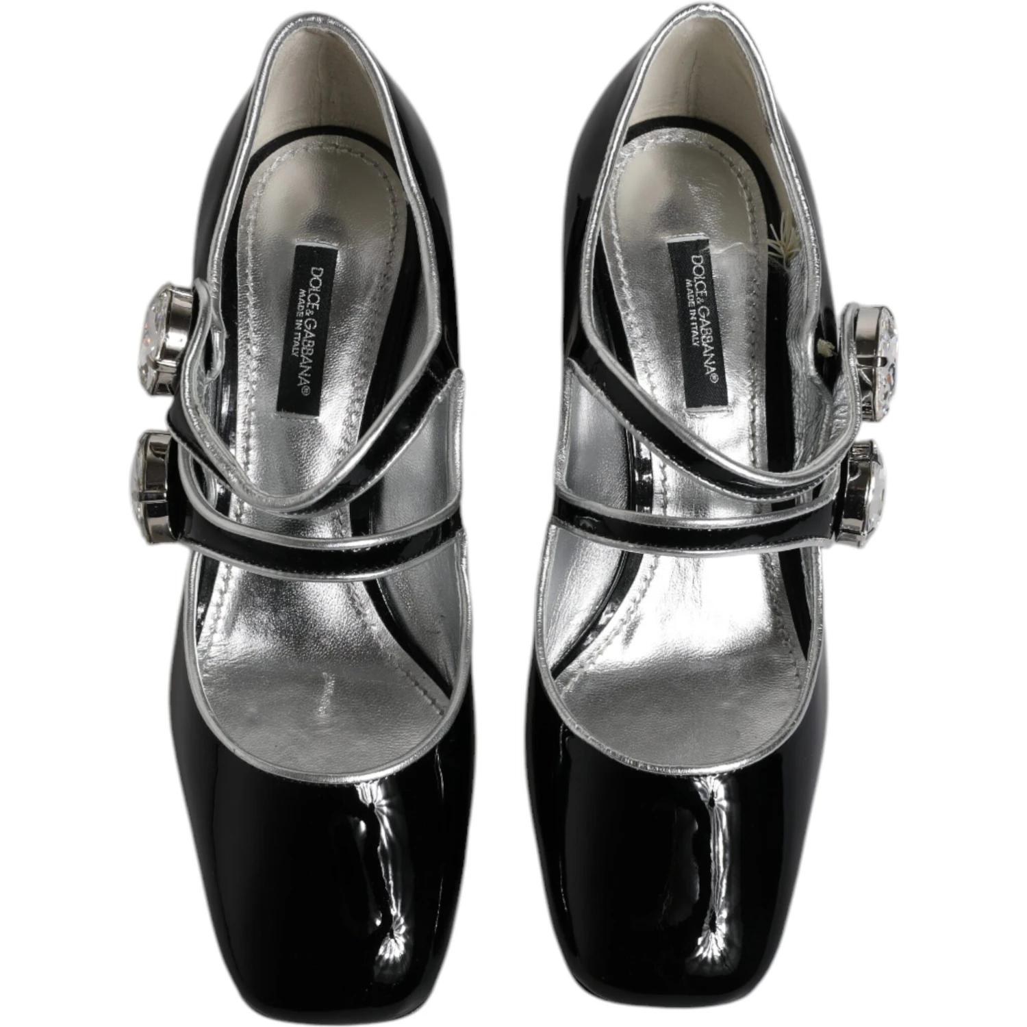Black Patent Leather Crystal Mary Jane Pumps Shoes