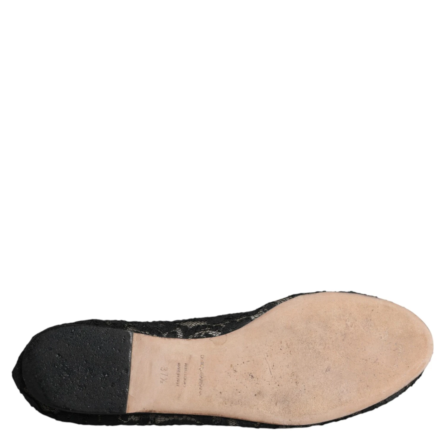 Black Taormina Lace Slip On Flats Shoes