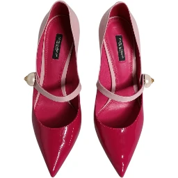 Two Tone Pink Leather Mary Jane Heels Pumps Shoes