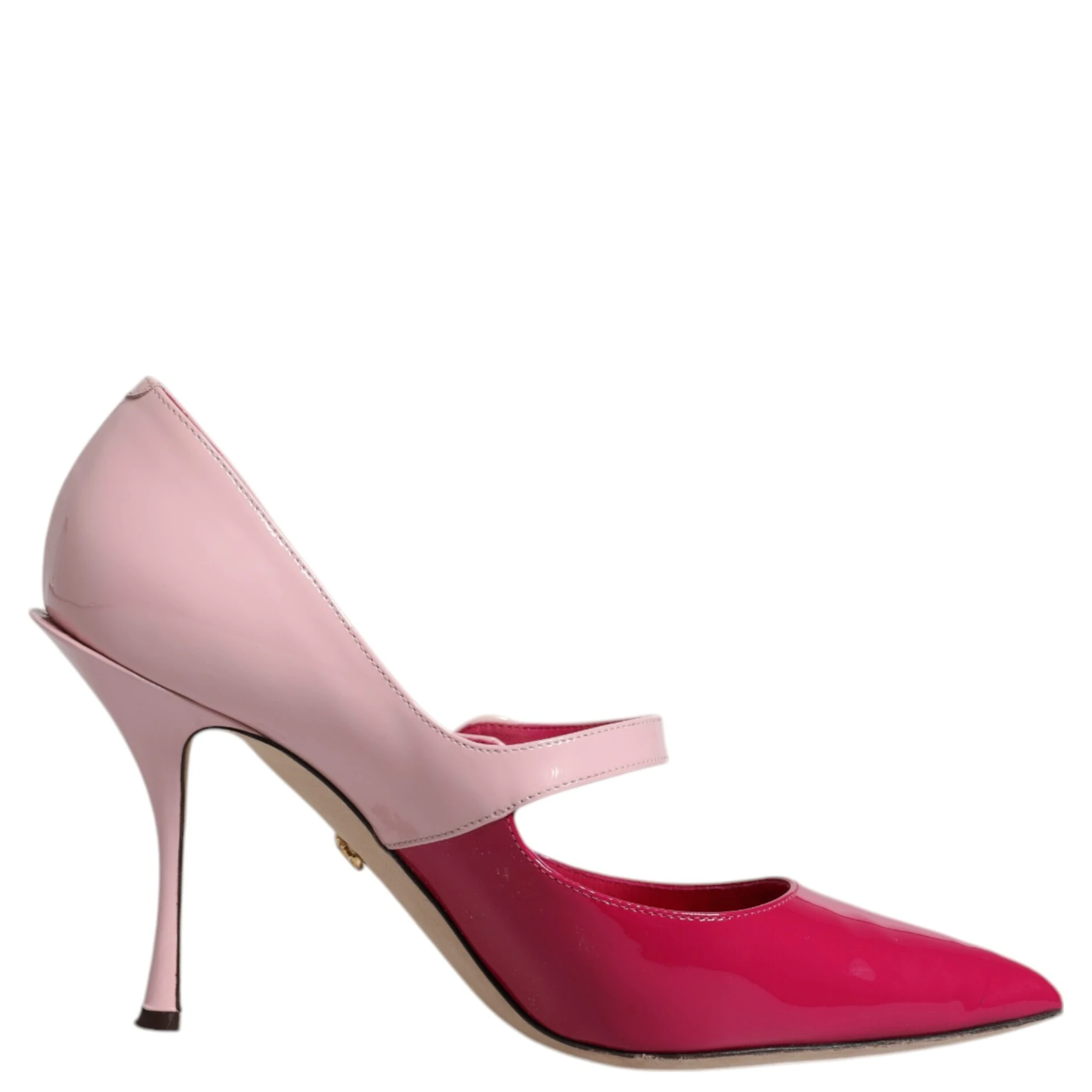 Two Tone Pink Leather Mary Jane Heels Pumps Shoes