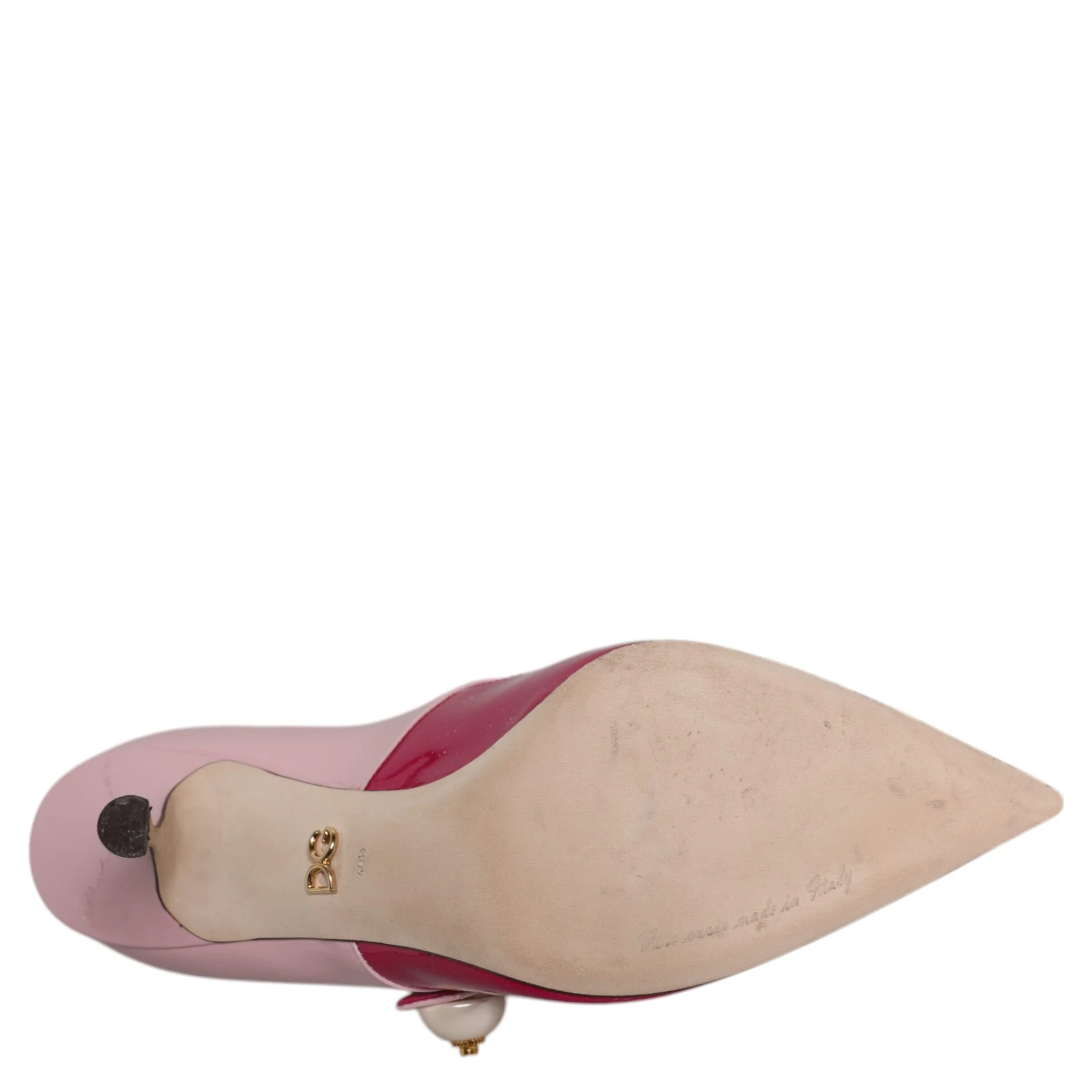 Two Tone Pink Leather Mary Jane Heels Pumps Shoes