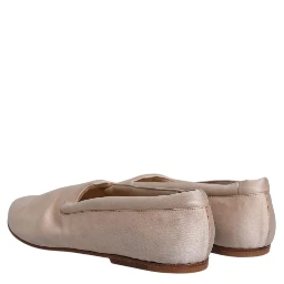 Beige Fabric Slip On Ballerina Flats Shoes
