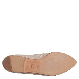 Beige Fabric Slip On Ballerina Flats Shoes