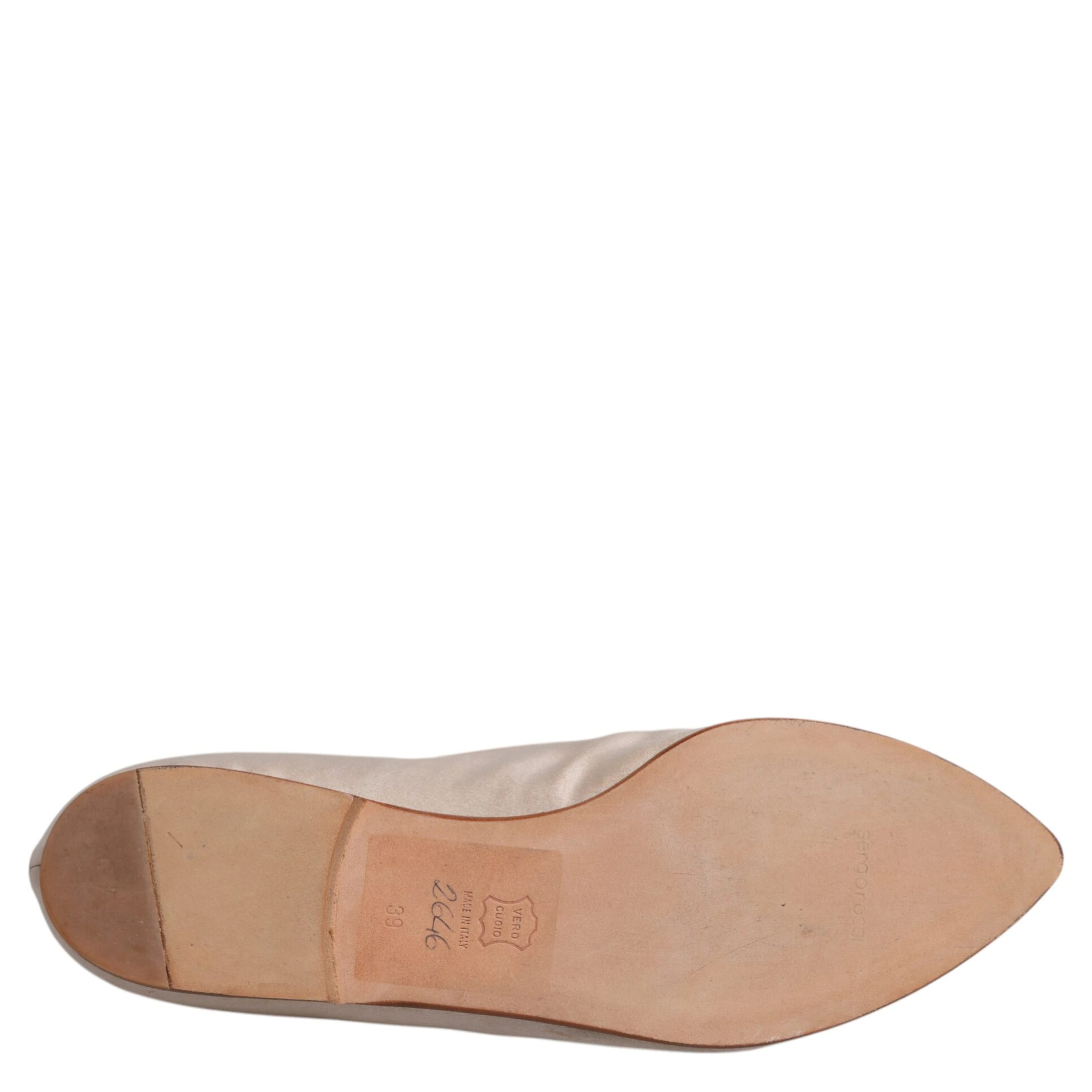 Beige Fabric Slip On Ballerina Flats Shoes