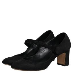 Black Suede Leather KEIRA Heels Pumps Shoes