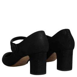 Black Suede Leather KEIRA Heels Pumps Shoes