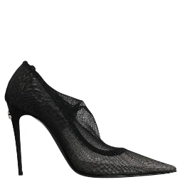 Black Viscose Mesh Sock Style Boots Shoes