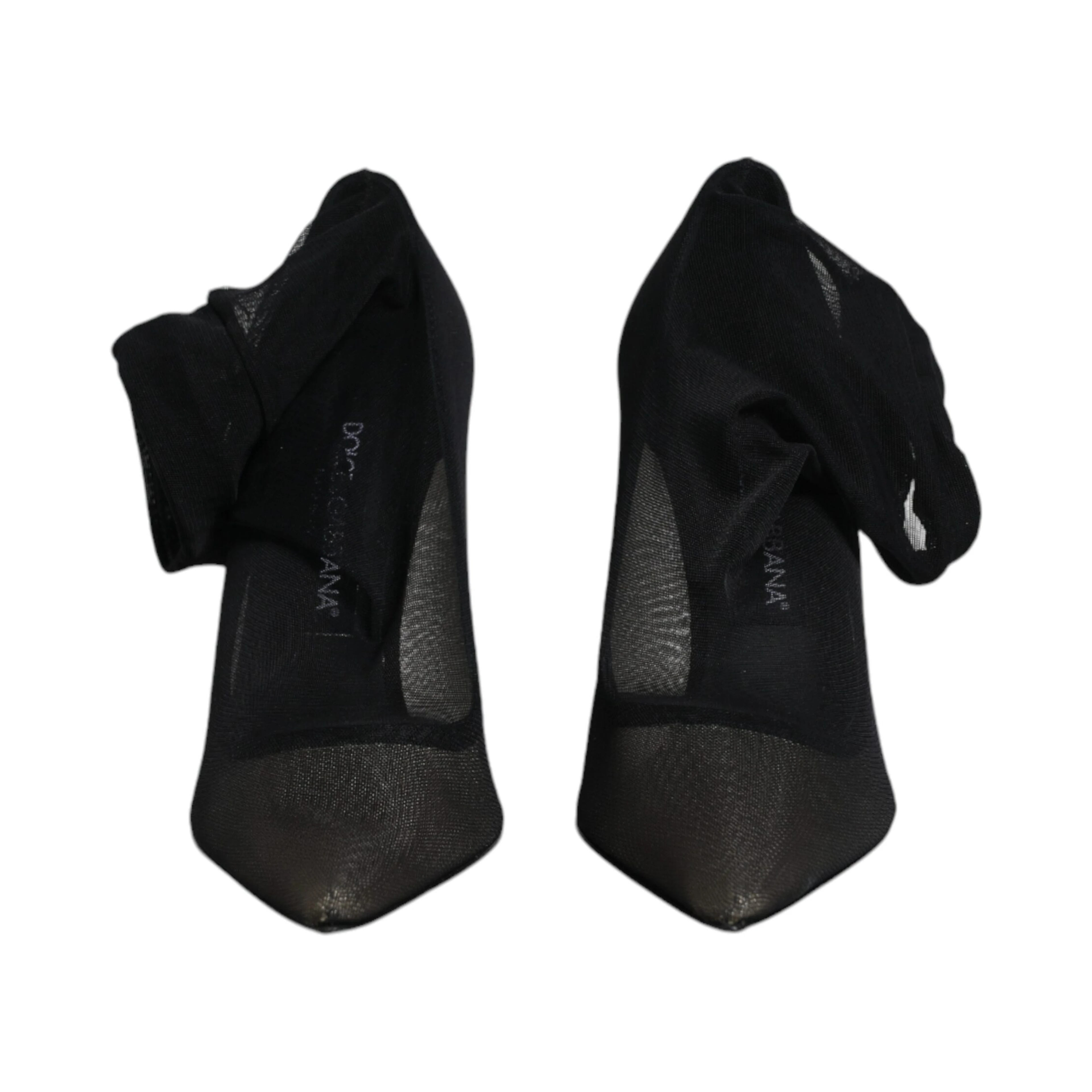 Black Viscose Mesh Sock Style Boots Shoes