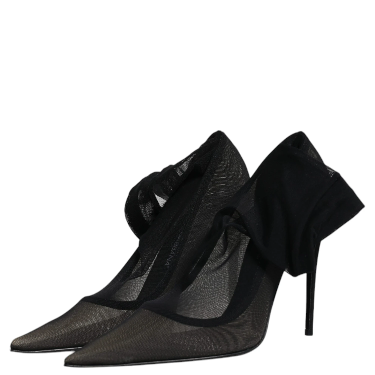 Black Viscose Mesh Sock Style Boots Shoes