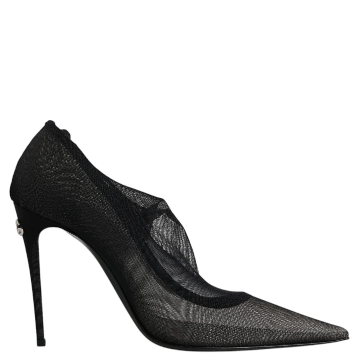 Black Viscose Mesh Sock Style Boots Shoes