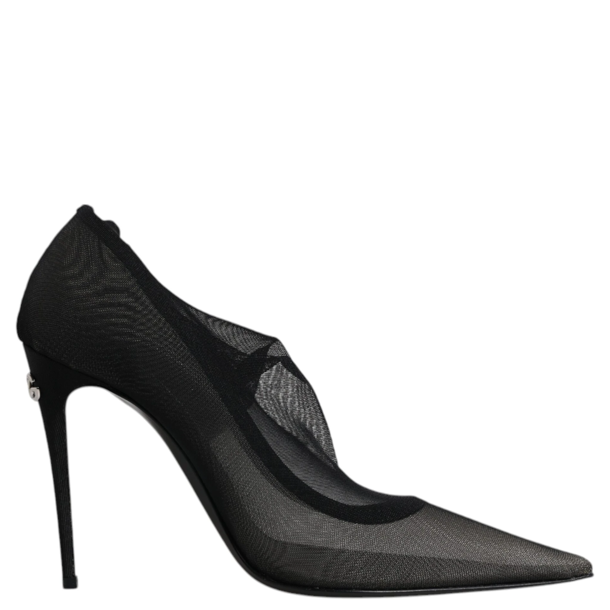 Black Viscose Mesh Sock Style Boots Shoes