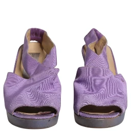Purple Platform Slingback Heels Sandals Shoes