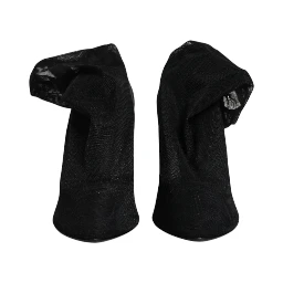 Black Silk Mesh Sock Style Boots Shoes