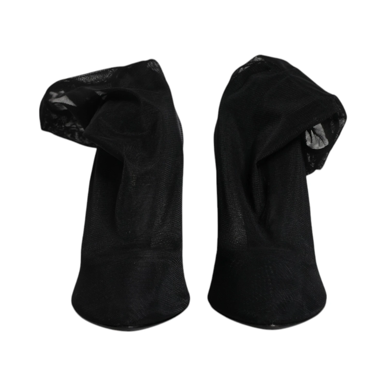 Black Silk Mesh Sock Style Boots Shoes