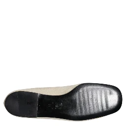 Beige Fabric Slip On Ballerina Flats Shoes