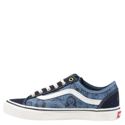Blue Suede Leather Low Top Sneakers
