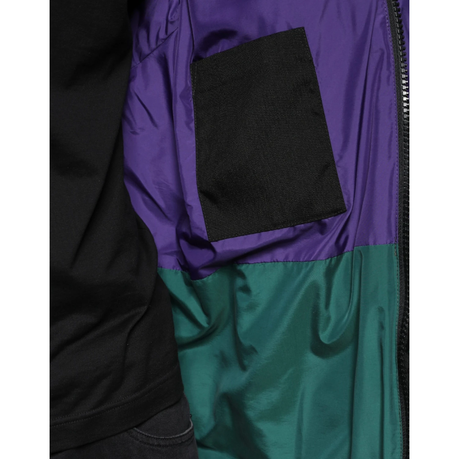 Black Nylon Puffer Men Full Zip Jacket