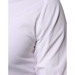 White Cotton Formal Men GOLD Dress Shirt