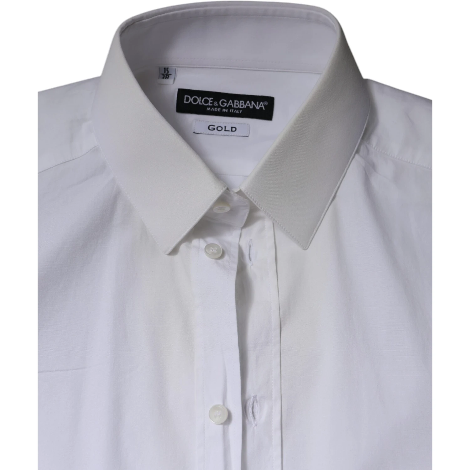 White Cotton Formal Men GOLD Dress Shirt