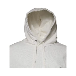 White Logo Hooded Pullover Men Sweatshirt Sweater