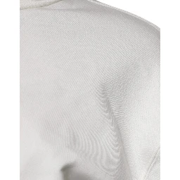 White Logo Hooded Pullover Men Sweatshirt Sweater