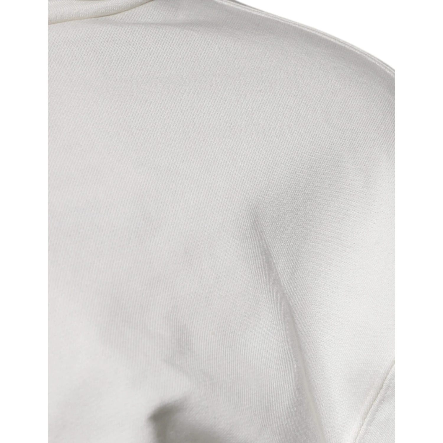 White Logo Hooded Pullover Men Sweatshirt Sweater