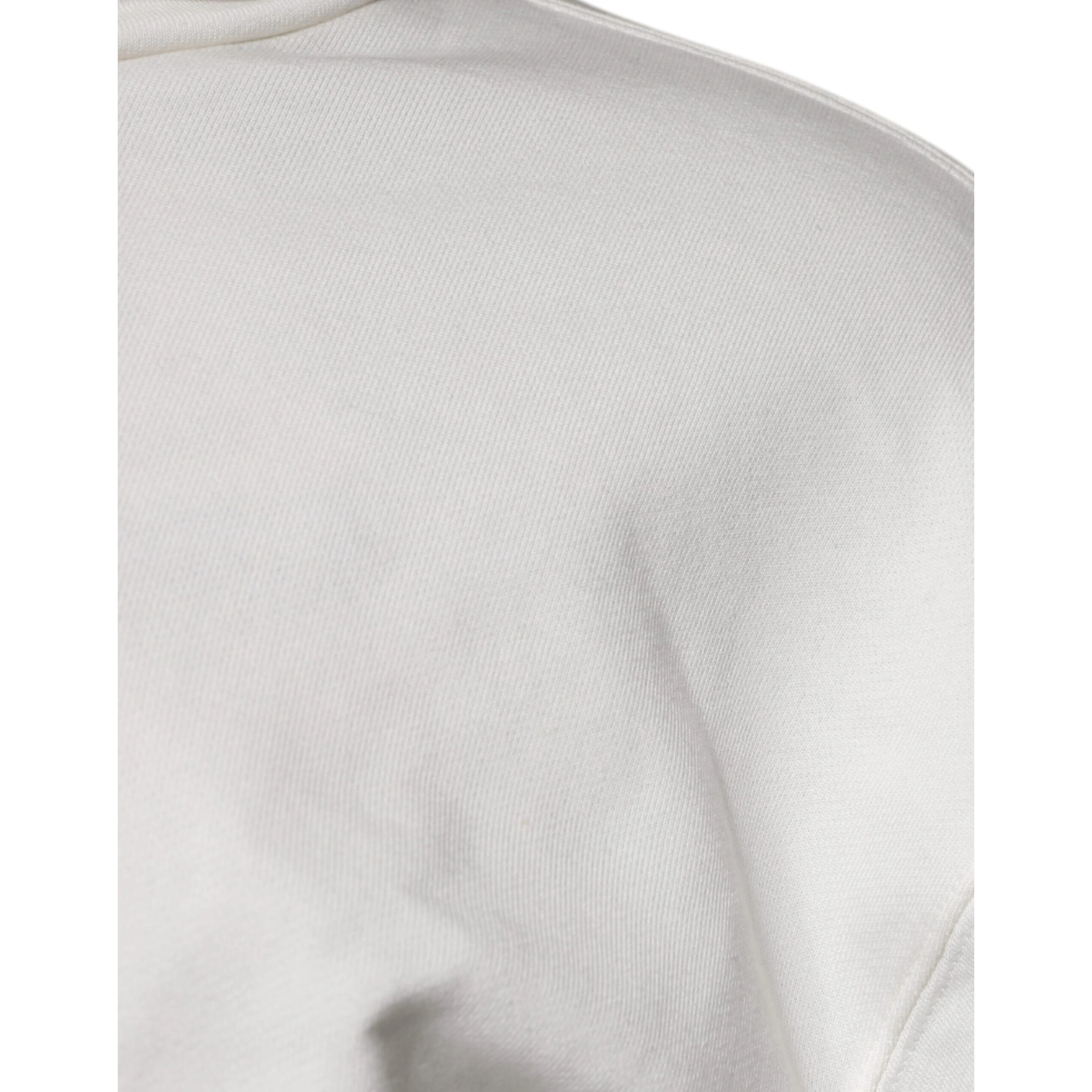 White Logo Hooded Pullover Men Sweatshirt Sweater