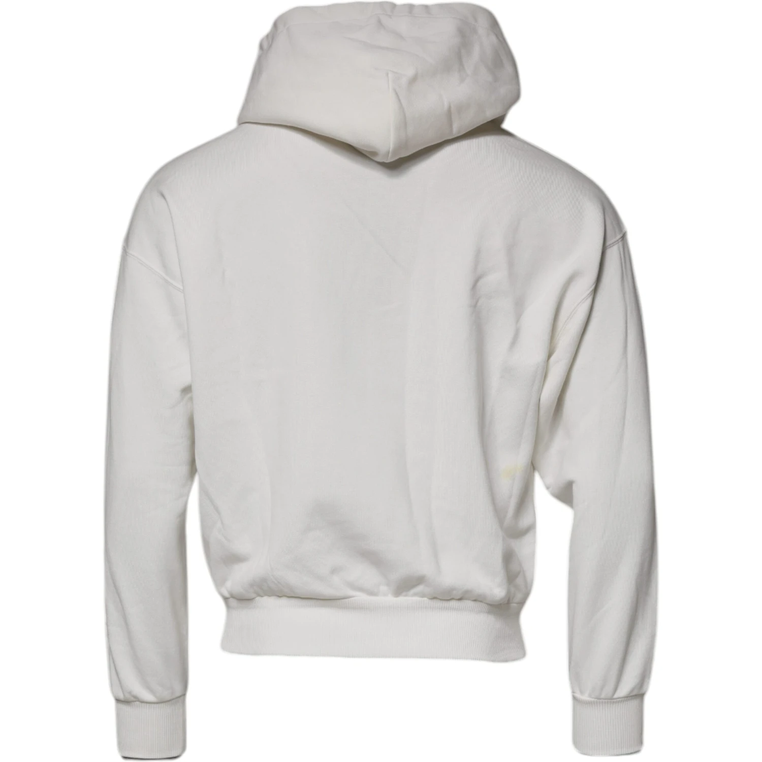 White Logo Hooded Pullover Men Sweatshirt Sweater