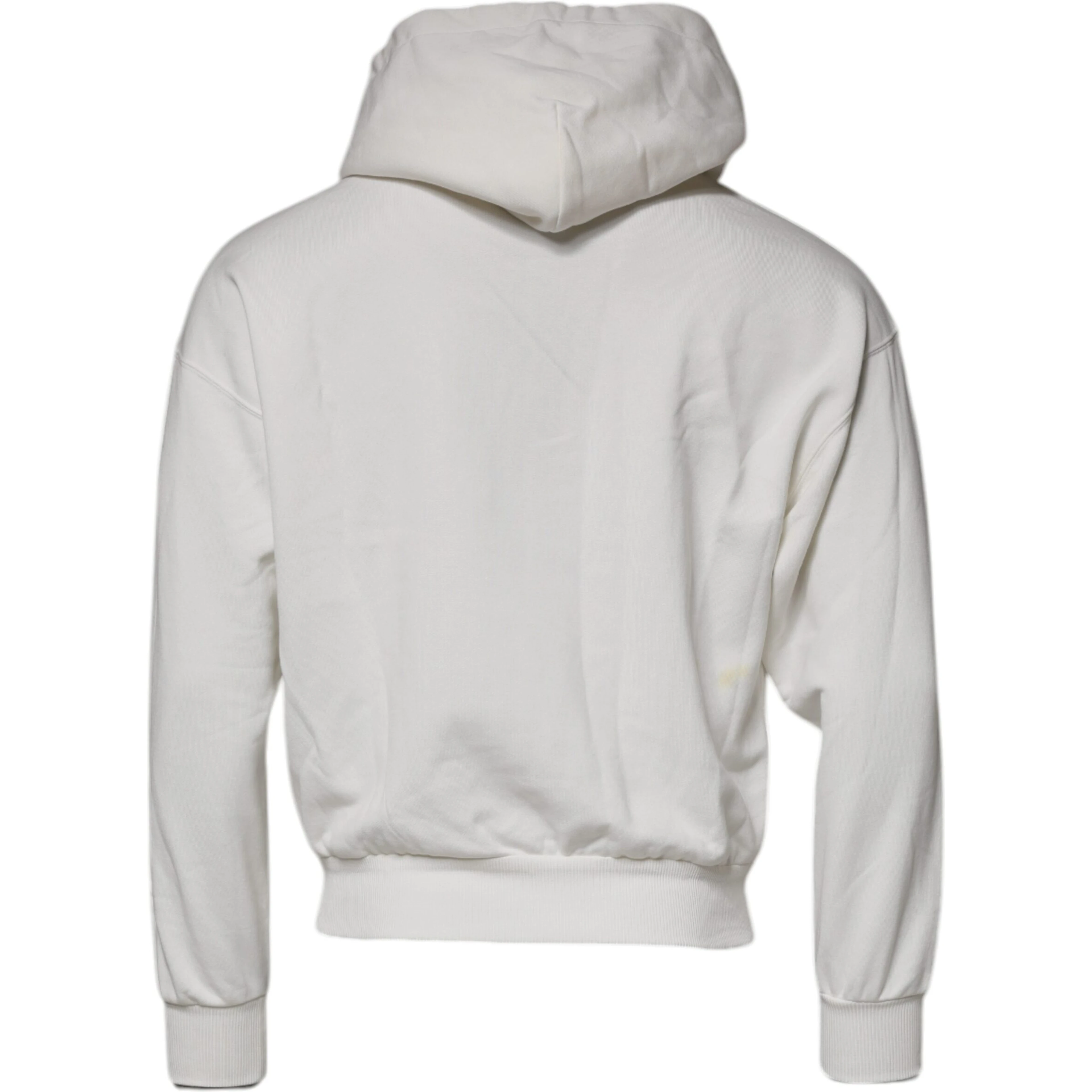 White Logo Hooded Pullover Men Sweatshirt Sweater