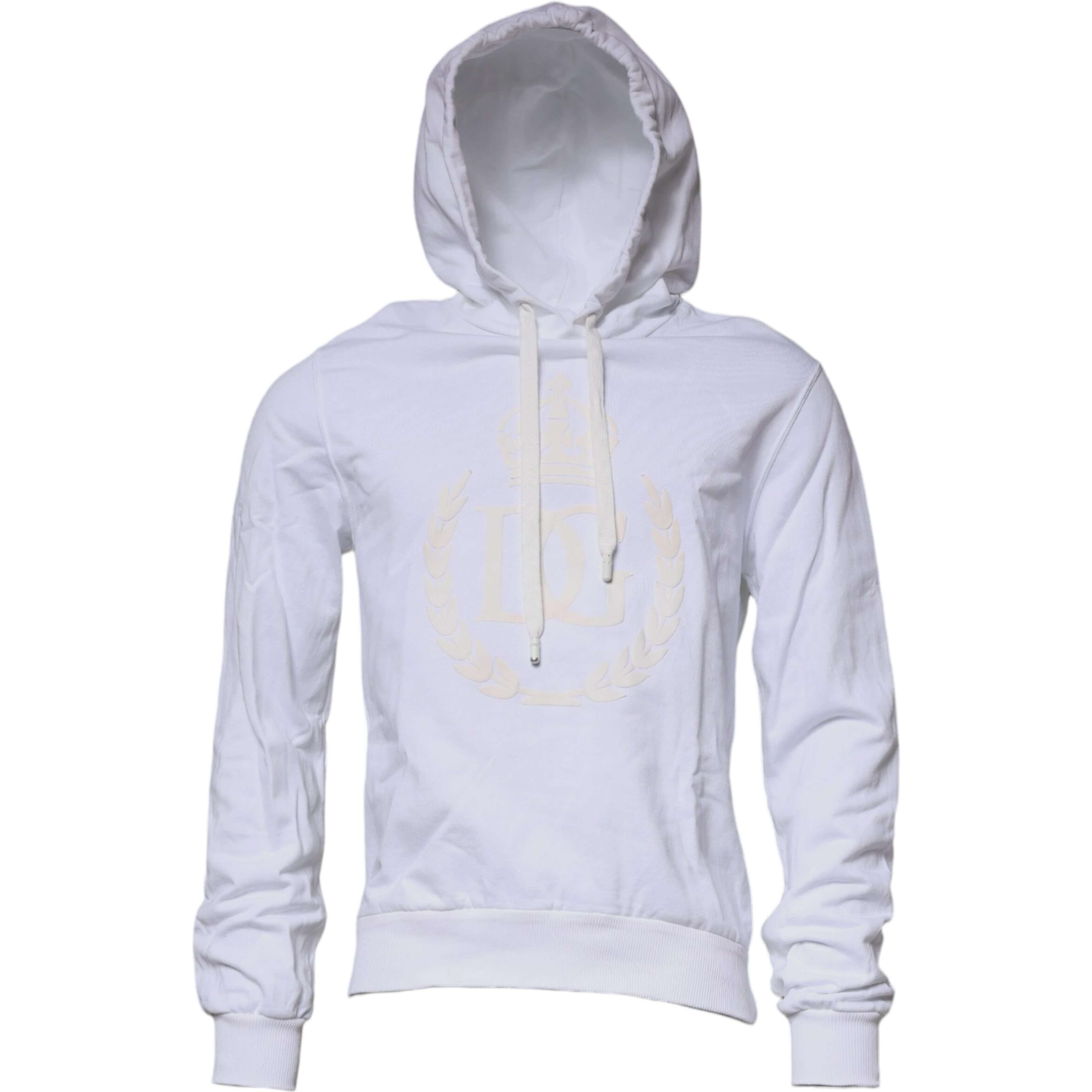 White Logo Hooded Pullover Sweatshirt Sweater