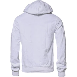 White Logo Hooded Pullover Sweatshirt Sweater