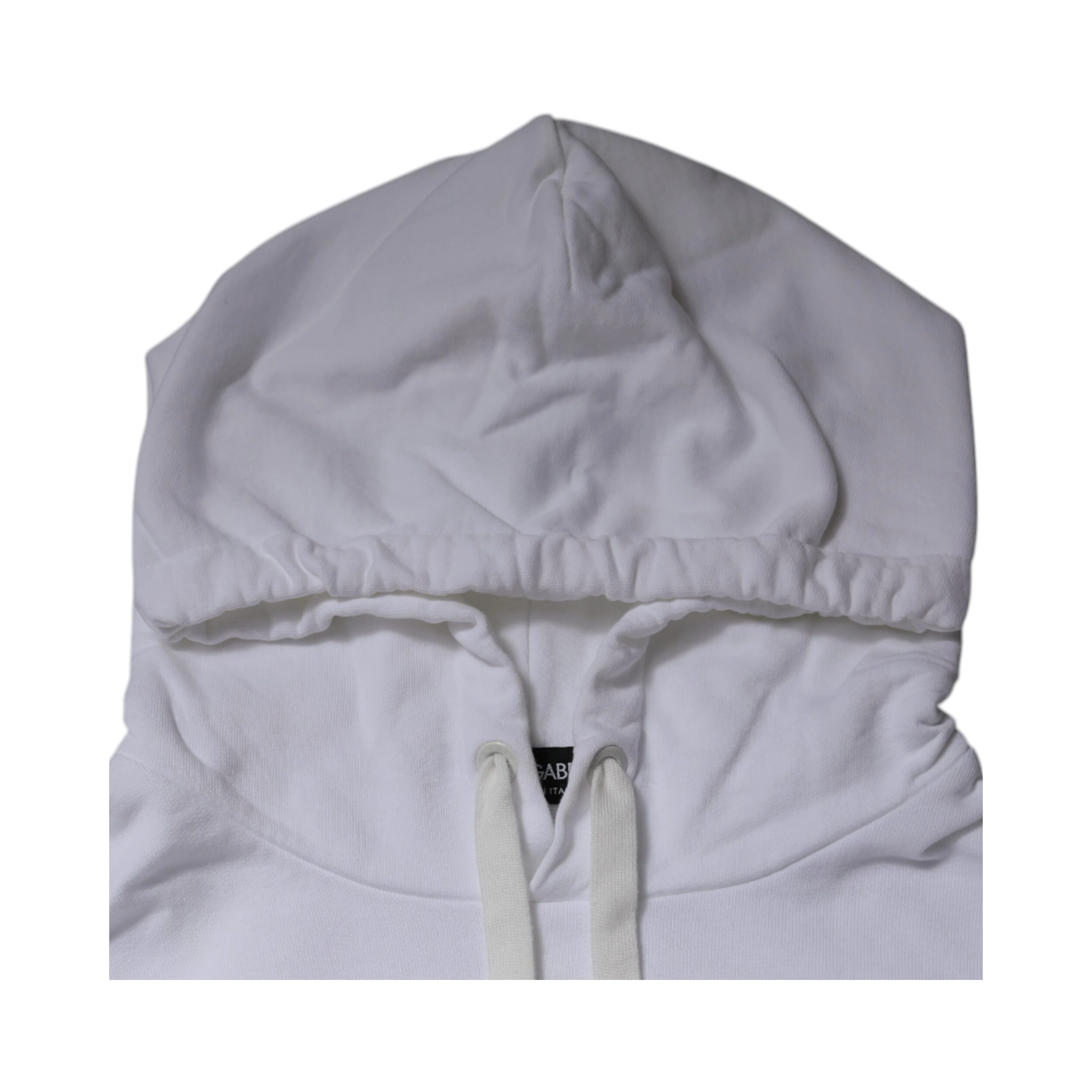 White Logo Hooded Pullover Sweatshirt Sweater