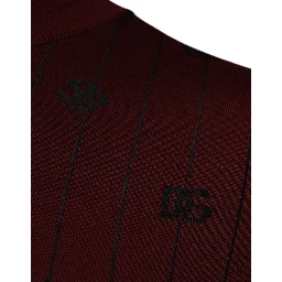 Maroon Monogram Turtleneck Pullover Sweater