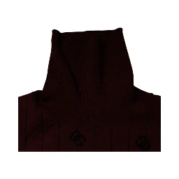 Maroon Monogram Turtleneck Pullover Sweater