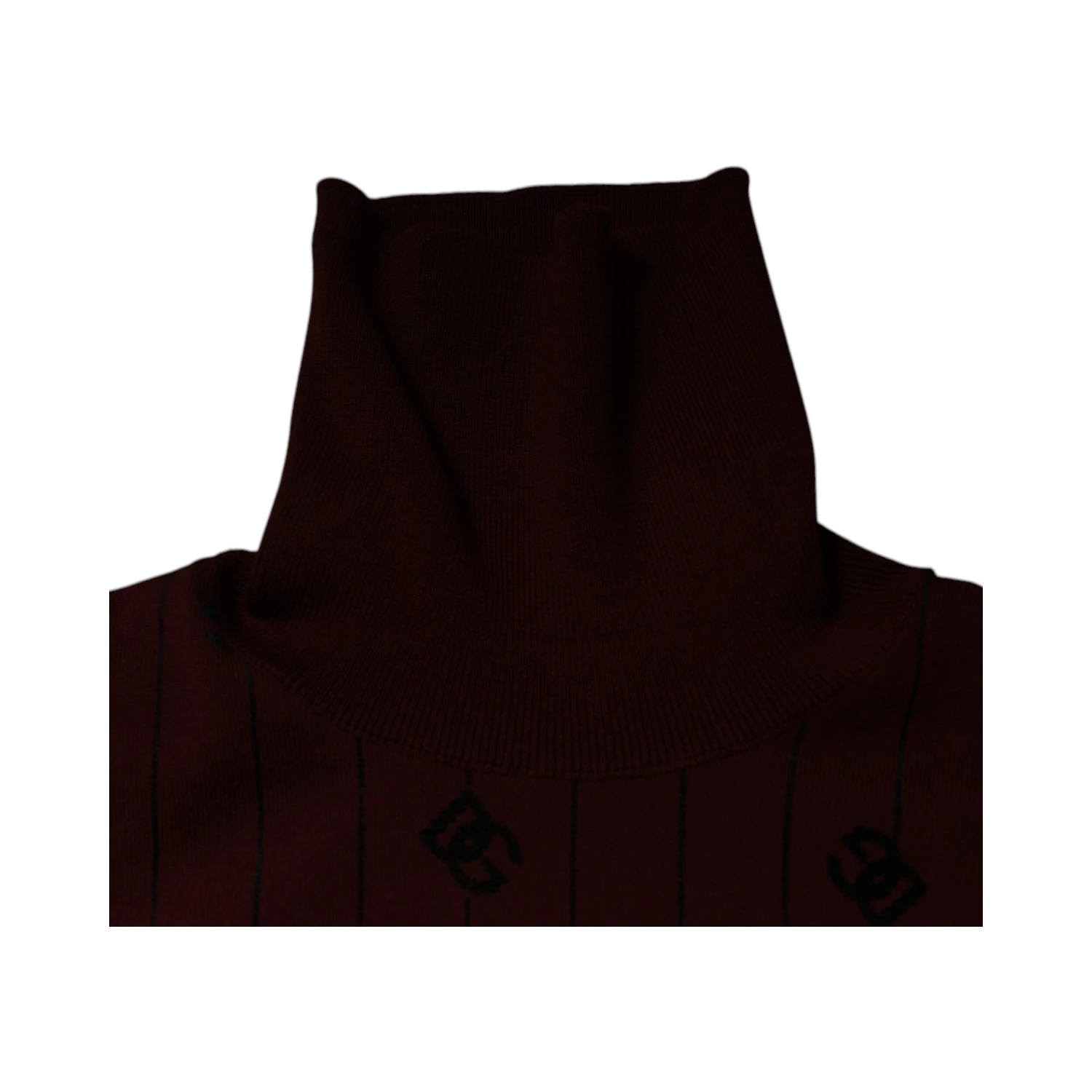 Maroon Monogram Turtleneck Pullover Sweater