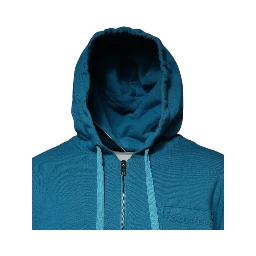 Blue Logo Cotton Hooded Sweatshirt Sweater